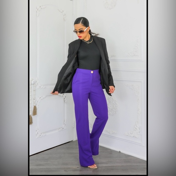 Elegant Purple Women's Pants - Picture 5 of 7
